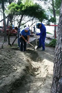Gradnja pozornice u parku Striježice, 2012.